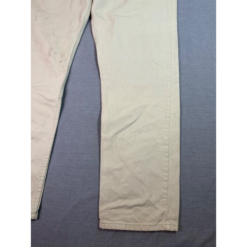 Levi's 505 Regular Fit Jeans Mens 38x32 Tan Good Straight Leg Denim - Picture 8 of 10
